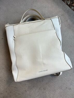 Cole Haan Grand Series cream backpack
